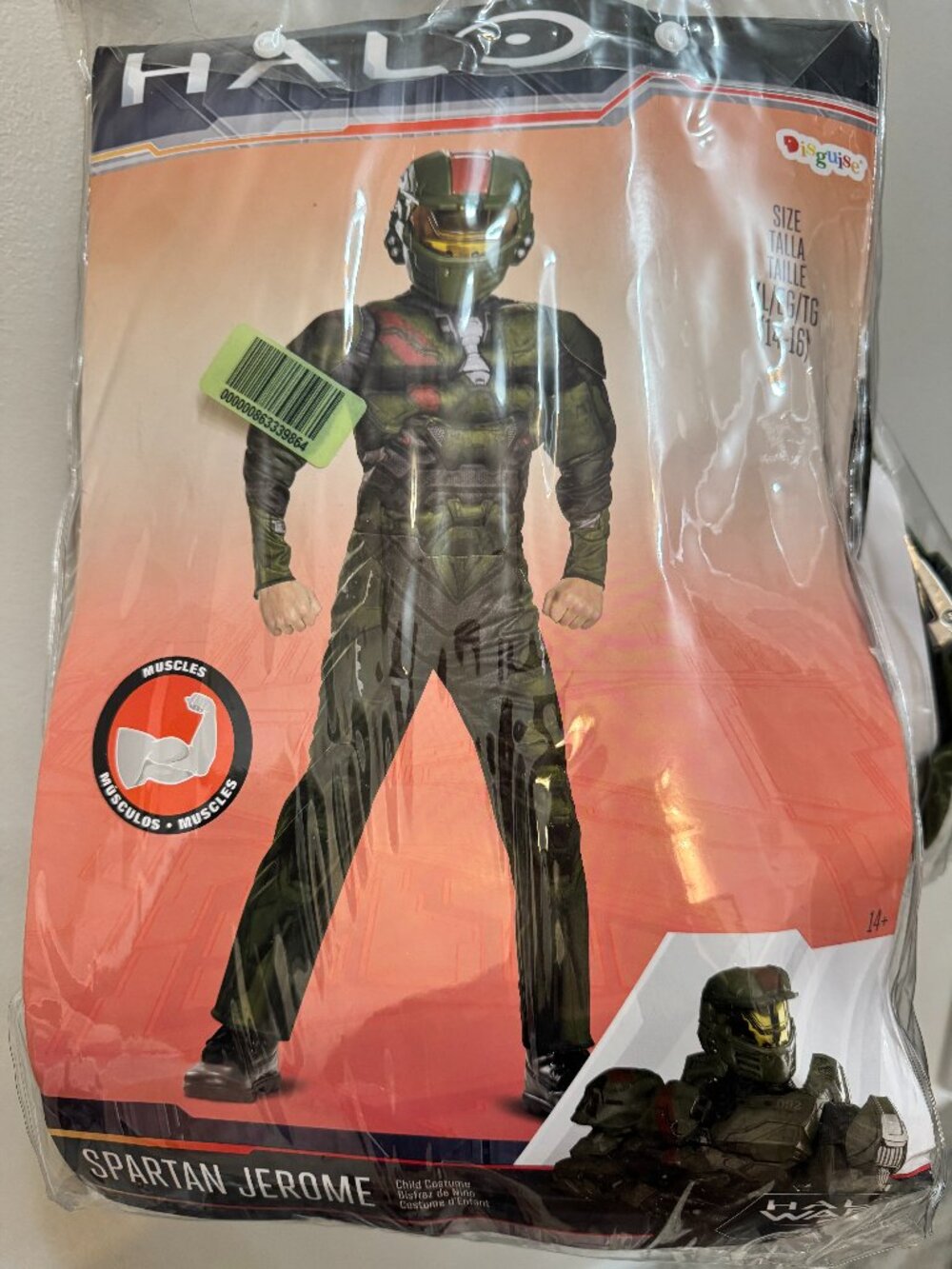 Halo Wars 2 Boys Spartan Jerome Halloween Costume & Mask Muscle Suit XL (14-16)
